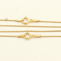 Chaîne de collier en or 14 carats rempli, permanente, 0,67 mm, pour femmes