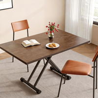 Mesa de Comedor Plegable 3 en 1 Multifuncional y Moderna, Escritorio para Computadora con Altura Ajustable y Ruedas Móviles para Apartamentos Pequeños