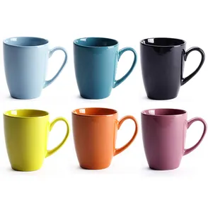 뜨거운 판매 도매 고품질 다채로운 12 oz 세라믹 커피 컵 차 우유 컵