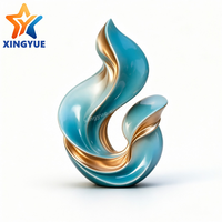 Sculpture en acier inoxydable à motif abstrait dégradé personnalisé en forme de pétale, pour intérieur et extérieur, idéale pour hôtels, centres commerciaux, parcs municipaux, aménagements aquatiques et villas.
