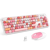 Claviers de souris universels au design rond mignon et tendance pour filles, sans fil BT, tablette, ordinateur portable
