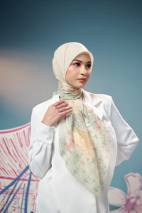 Premium Geometric Batak Gorga Carving Voal <b>Square</b> Hijab <b>Scarf</b> with Hard Box for Traditional Muslim Prayer - Product Image 4