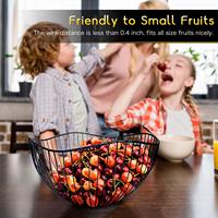 Panier de fruits ou de légumes en fer noir, pour la cuisine, panier de fruits, bol de service, assiette en fil