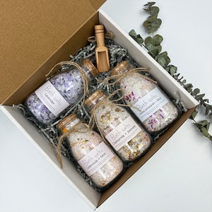 Private Label Relaxing Vegan Organic Herbal Mixed Epsom <strong>Bath</strong> <strong>Salt</strong> With Flowers in Tube Packing Himalayan Pink <strong>Bath</strong> <strong>Salt</strong> Gift Set - Product Image 1