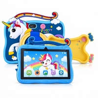 Tablette pour enfants 7 pouces Android 8.1 2 Go 16 Go WiFi 1024x600 bleue, tablette éducative pour enfants avec étui licorne et support