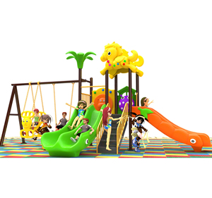 Set di Giochi con Scivolo e Altalena in Plastica per Parco Cittadino, Attrezzature da Gioco per Bambini all'Aperto per Scuole - Product Image 1