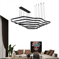 Lustre de salon moderne et minimaliste pour villa, grand luminaire non standard pour duplex, hôtel de luxe à terrasses, en aluminium LED