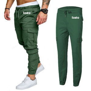 سراويل كاجوال جديدة للرجال للعدائين سراويل طويلة مطاطية من القطن للرجال سادة مخصصة للرجال - Product Image 4