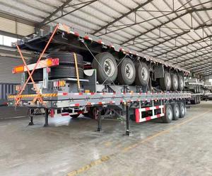 Remolque de cama plana EAST de 40 pies y 45 pies, otro tanque de combustible instalado en el contenedor, remolque plano para transporte de productos a granel - Product Image 4