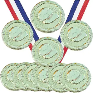 Lagu pencapaian dan olahraga lapangan medali kosong logam dan trofi liontin medali balap kustom penghargaan medali sepak bola hitam