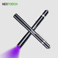 Mini lampe UV 365 nm, lampe noire, lampe torche ultraviolette, lampe torche en alliage d'aluminium avec indice de protection IP65