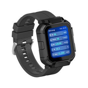 Reloj inteligente rectangular unisex con correa de silicona y hebilla, pantalla táctil, monitor de frecuencia cardíaca, caja de aleación de aluminio - Product Image 1