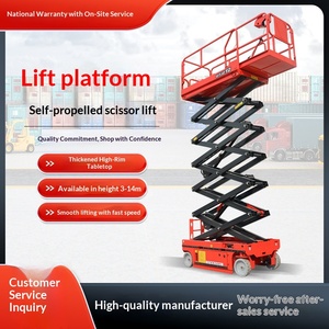 Fully self-propelled hydraulic lift Aerial work vehicle Scissor-type lifting <b>table</b> Self-walking climbing platform - Product Image 2