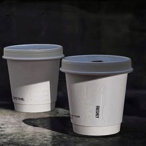 Vente en gros de gobelets en papier biodégradable à double paroi personnalisés avec impression UV en relief, gobelets à café jetables avec logo - Product Image 3