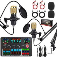 Ensemble de carte son et microphones 2mic, kit d'équipement de podcast avec micro à condensateur BM800, tout-en-un