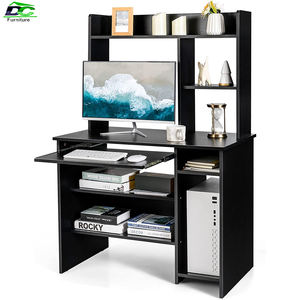 โต๊ะคอมพิวเตอร์ไม้พร้อมชั้นวางหนังสือและชั้นเก็บของโต๊ะทำงานในบ้านเป็นมิตรกับสิ่งแวดล้อม - Product Image 1