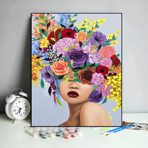 Art mural floral abstrait, peinture sur toile imprimée à l'huile et à l'acrylique, œuvres d'art modernes pour la décoration de la maison en DIY - Product Image 2