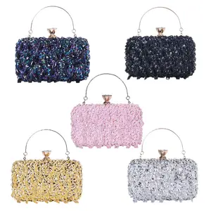 Newest Flower Crystal Stone Luxury Embroidered Beads Evening Bags Ladies Party Handbags Diamond Purses Crystal Women Clutch Bag