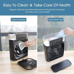 Ventilateur rafraîchisseur d'air évaporatif <span class=keywords><strong>portable</strong></span> 2-en-1 rechargeable par USB pour petits appareils électroménagers - Product Image 5