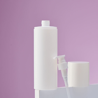 Emballage cosmétique, flacons cylindriques en HDPE avec pompe en mousse, 500 ml, blanc, shampooing pour cheveux, crème pour le visage, impression sérigraphique