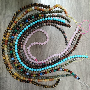 ลูกปัดหินธรรมชาติลูกปัดกลมหลวมสำหรับทำเครื่องประดับอุปกรณ์งานฝีมือ DIY - Product Image 5