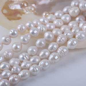 Perles d'eau douce naturelles en vrac, forme riz blanc, 18 cm, 12-13 mm, pour accessoires de collier DIY, colorées, Chine - Product Image 3