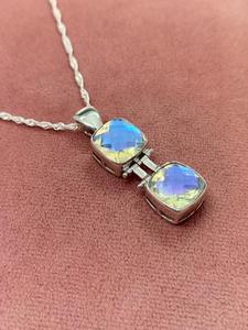 Ensemble pendentif et boucles d'oreilles en quartz naturel, argent sterling 925, bijoux minimalistes de luxe pour femmes, cadeau de fiançailles ou de mariage - Product Image 4