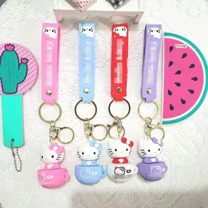 Tom and Jerry Cat and Mouse Cartoon Kawaii 3D PVC Anime Kitty Keychains Car Bag Keyring Rubber Custom Figure Silicone Keychain