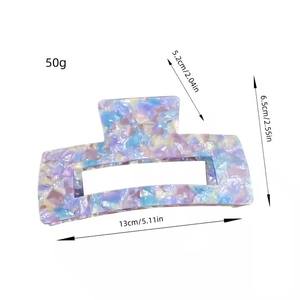 Accessoires de cheveux pour femmes 3- 10.5cm acétate carré pince à cheveux Stock personnalisé grand requin pince pince à cheveux femme en gros - Product Image 6