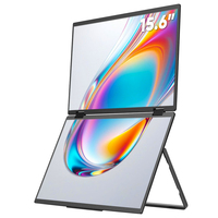 Portable Triple moniteur 15.6 "1080P Double écran moniteur support d'ordinateur portable 180 ° Rotation USB-C Extender pour ordinateur portable Mac/Win/Linux