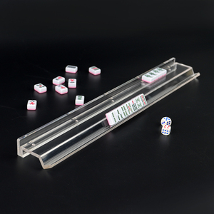 Wholesale Luxury Two in One Wave Slot 17.5 Inch Hawksbill Tortoiseshell Acrylic American Mahjong <b>Card</b> Rack for Leisure Game - Product Image 1