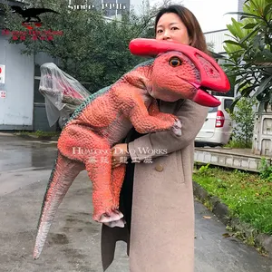 Interactive Baby Dinosaur Puppet Realistic Animatronic Dinosaur Hand Puppet