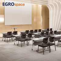 EGROspace Mobilier scolaire Salle de discussion Meilleure chaise de formation visiteur en plastique noir pour conférence