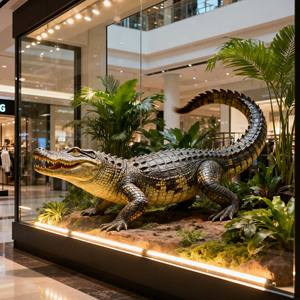 Gerçekçi yaşam boyutu Animatronic timsah hayvanat bahçesi sergi ve Safari parkı cazibe için hayvan modeli simüle - Product Image 6