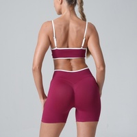 Ensembles de fitness durables à taille haute pour femmes, vêtements de sport tendance pour la gym, en Spandex et Nylon, anti-humidité