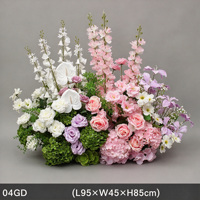 WG261009 100x50x90cm Chemin de table floral blanc et vert pour mariage, rangée de fleurs artificielles en soie pour toile de fond de scène et décoration de centre de table