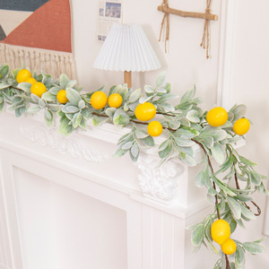 Guirlande de citrons artificiels réalistes, fausse vigne de fruits d'<span class=keywords><strong>agrumes</strong></span>, verdure estivale pour la décoration de cuisine de ferme, cheminée et chemin de table - Product Image 4