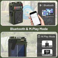 R11 Solar-Handkurbel-Notfallradio mit kabellosem Lautsprecher, Taschenlampe und FM-Empfänger für Outdoor-Camping und Katastrophenschutz