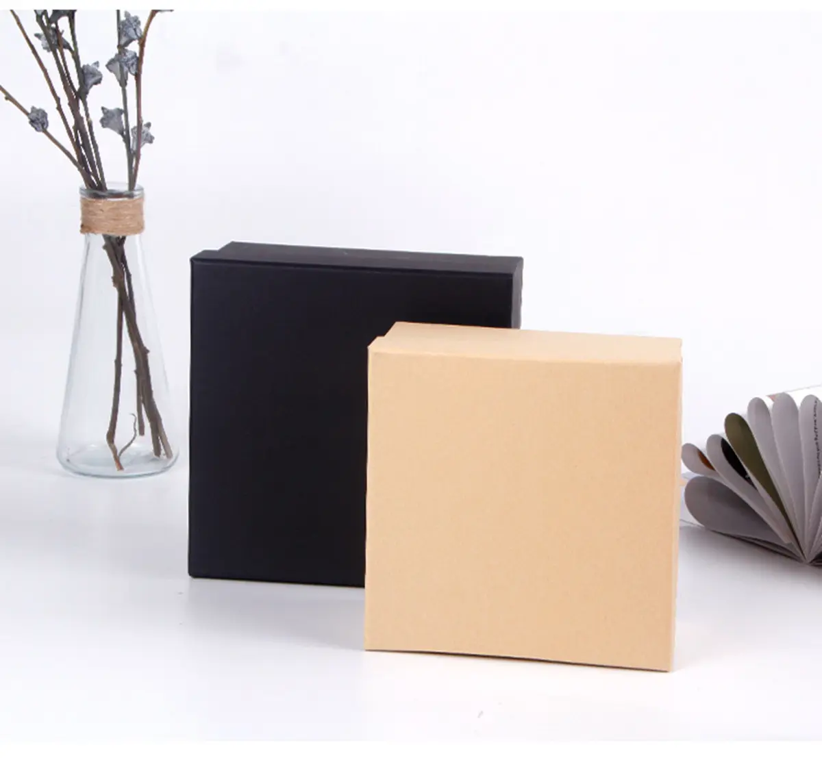 포장 상자를 만드는 방법 창조적 인 사각 보석 종이 포장 선물 상자 고급 시계 보관 상자