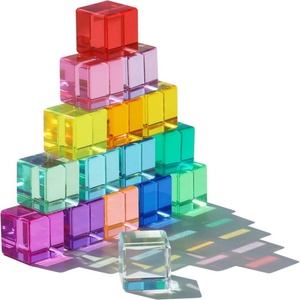 YAGELI Prix de gros usine Blocs de construction en acrylique Lucite colorés personnalisés Logo personnalisé imprimé en sérigraphie pour usage domestique et bureautique MOQ - Product Image 1