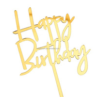 Alles Gute zum Geburtstag Cake Topper Gold Acryl Kuchen Dekoration Doppelseitiger Glitzer von Geburtstags torte Topper für Kinder oder Erwachsene