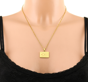 Qiuhan ODM/OEM <span class=keywords><strong>coeur</strong></span> d'<span class=keywords><strong>amour</strong></span> à la mode <span class=keywords><strong>et</strong></span> collier à breloques en forme de drapeau de PuertoRico accessoires en acier inoxydable pour Couple - Product Image 4