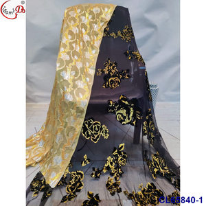 Thanh Lịch Đa Màu Nhung Handcut Sang Trọng Bất Lụa Vải Diract 3.5 Sân + Garbasar 2 Sân Sudan Toob - Product Image 2