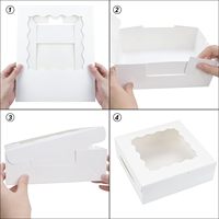 Quantité suffisante d'emballage de boulangerie blanc Logo personnalisé Biscuits Pâtisseries Boîtes à gâteaux avec fenêtre