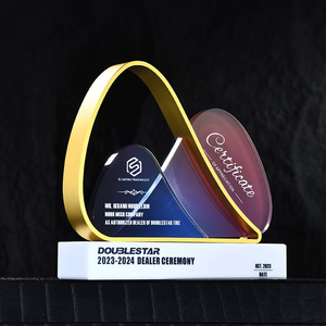 Trofeo de metal de gama alta Premio de medalla creativa Podio con Crystal Mountain Personal excepcional Artesanía de cristal anual - Product Image 4