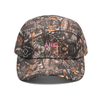 Gorra de 5 Paneles Personalizada de 57 cm, Perfil Bajo, Bordada con Camuflaje RealTree, de Nailon, Moderna, para Viajes y Actividades al Aire Libre