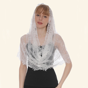 Precio <span class=keywords><strong>de</strong></span> fábrica: Pañuelo <span class=keywords><strong>de</strong></span> encaje triangular bordado para mujer, chal <span class=keywords><strong>de</strong></span> iglesia con borlas, mantilla <span class=keywords><strong>de</strong></span> encaje, velo, cubrecabezas al por mayor - Product Image 3