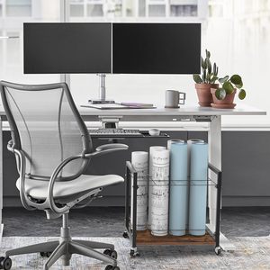 12-slot Kim Loại Di động cuộn giấy tổ chức kế hoạch lưu trữ giá lưu trữ giỏ hàng bánh xe kế hoạch xây dựng kiến trúc lưu trữ Poster - Product Image 4