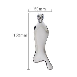 Face Slimming Metal Beauty Instrument V Manuelles Rollen massage gerät Fisch form Scrap ing Board Geschenk für die Schönheit - Product Image 4