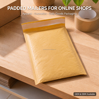 Sacs d'expédition personnalisés en polyéthylène pour vêtements, sacs polymailers biodégradables en papier kraft, sacs postaux extensibles
